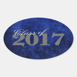 Pegatina Ovalada Sapphire Grad | Blue Royal Cobalt Azure Year