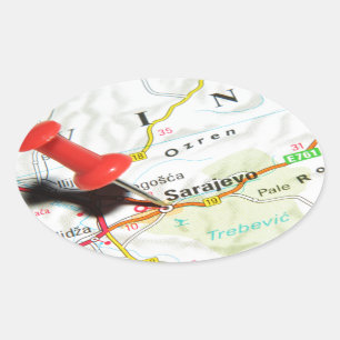 Pegatina Ovalada Sarajevo, Bosnia y Herzegovina