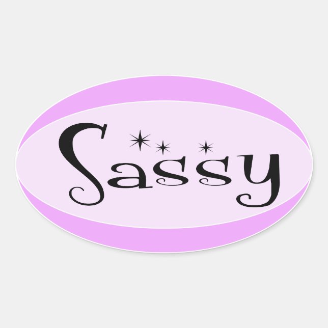 Pegatina Ovalada Sassy (Anverso)