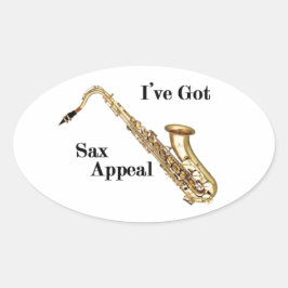Pegatina Ovalada Saxofón