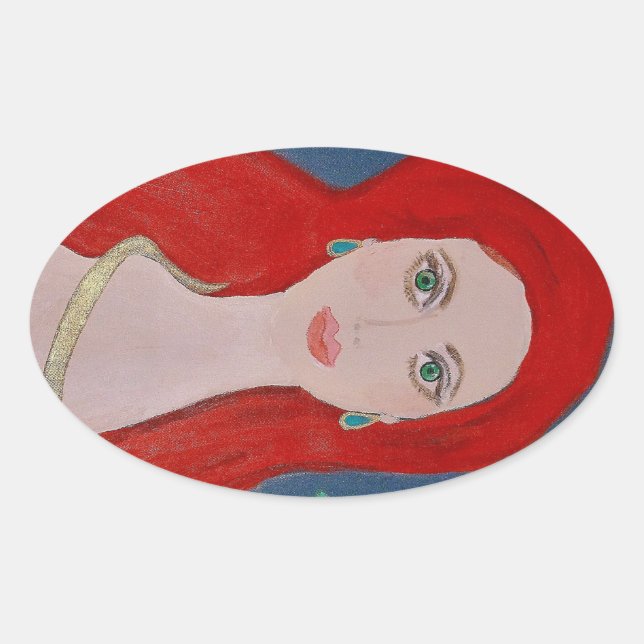 Pegatina Ovalada Scarlet Sticker (Anverso)