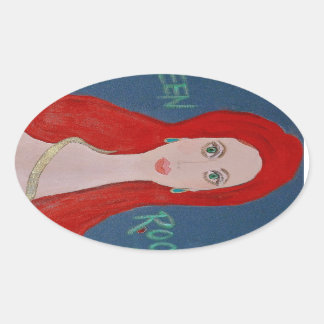 Pegatina Ovalada Scarlet Sticker
