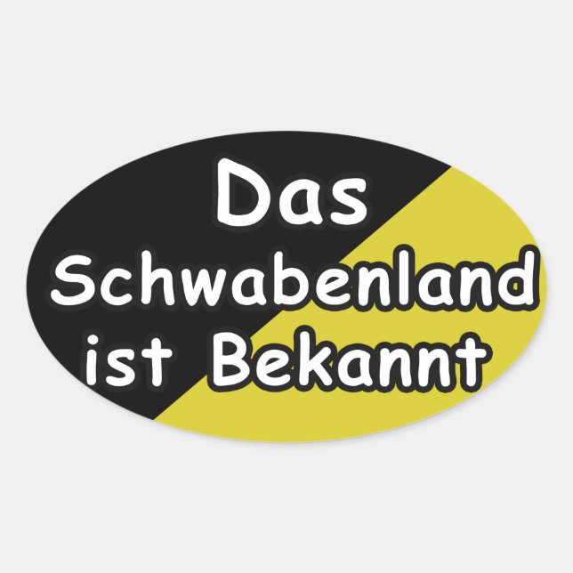 Pegatina Ovalada Schwaebisch Are Known Sticker (Anverso)