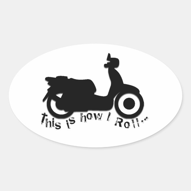 Pegatina Ovalada Scooter o bicicleta electrónica - ¡Así es como hag (Anverso)