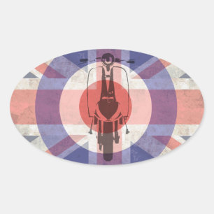 Pegatina Ovalada Scooter Union Jack Target art