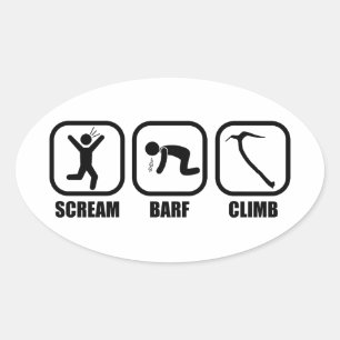 Pegatina Ovalada Scream Barf Climb