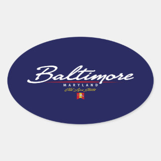 Pegatina Ovalada Script de Baltimore
