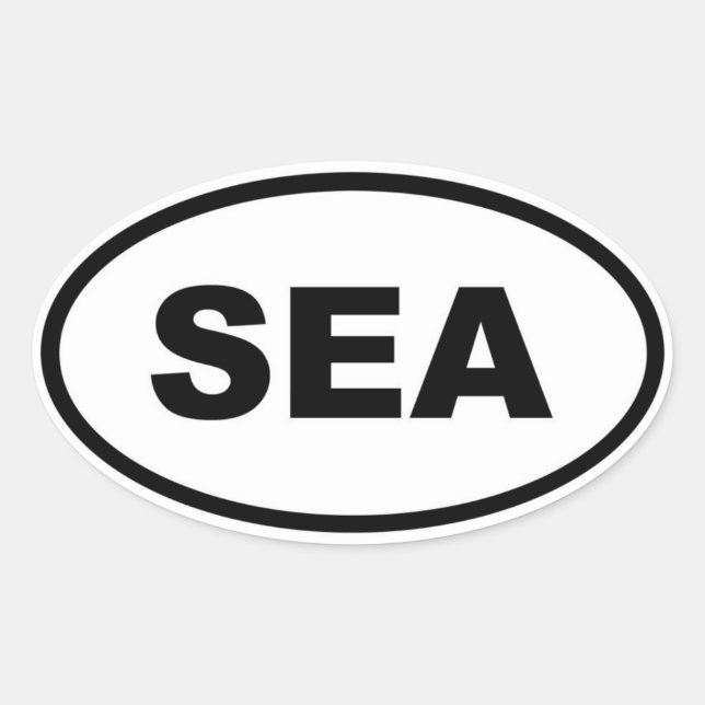 Pegatina Ovalada Seattle SEA (Anverso)
