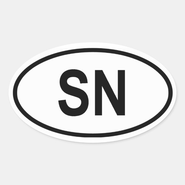 Pegatina Ovalada Senegal "SN" (Anverso)