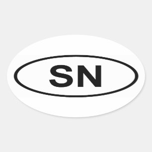 Pegatina Ovalada Senegal "SN "