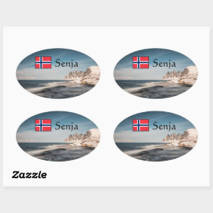 Pegatina Ovalada Senja Noruega