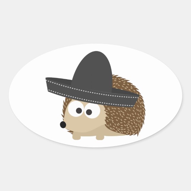 Pegatina Ovalada Señor Hedgehog (Anverso)