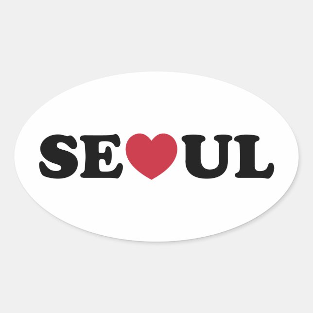 Pegatina Ovalada Seoul Love Heart (Anverso)