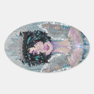 Pegatina Ovalada Seraph Tristana Melancholy Guardian Angel