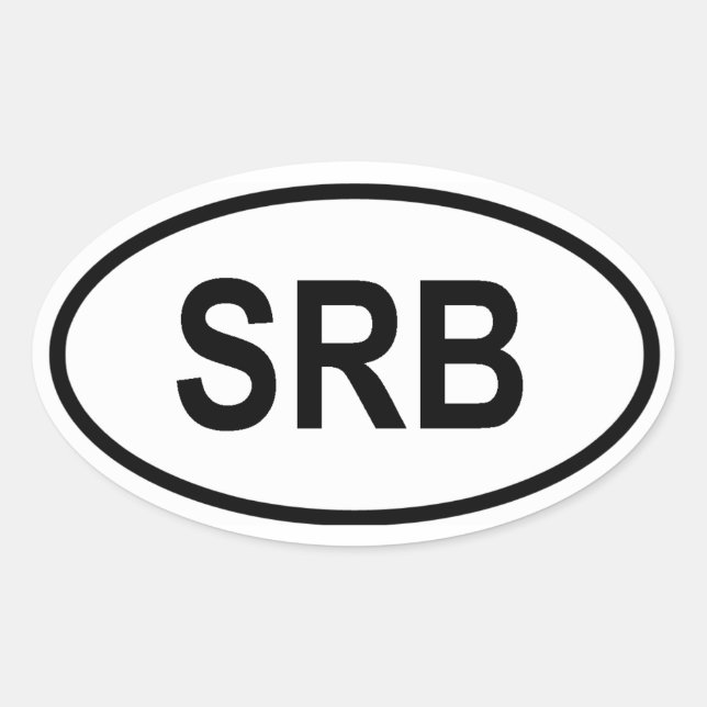 Pegatina Ovalada Serbia "SRB" (Anverso)