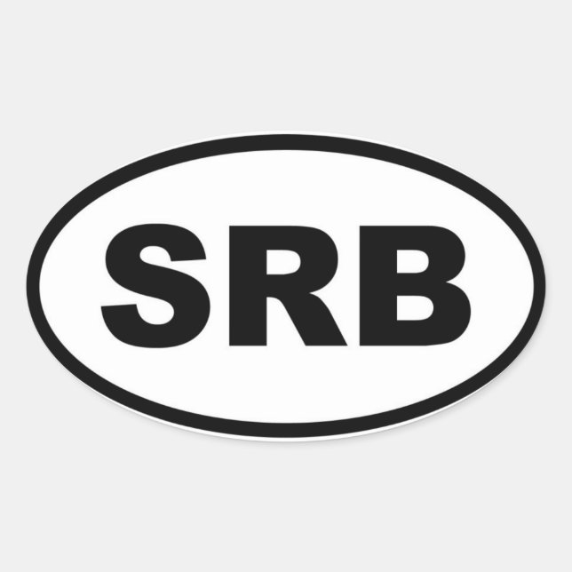 Pegatina Ovalada Serbia SRB European (Anverso)
