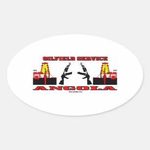 Pegatina Ovalada Servicio Angola, Oilman internacional, aceite del
