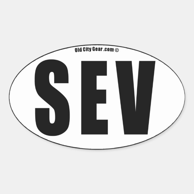 Pegatina Ovalada Sevilla - Vecindario (qty 4) (Anverso)