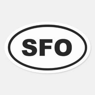 Pegatina Ovalada SFO San Francisco