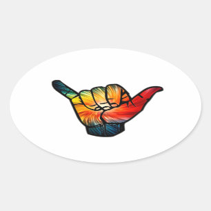Pegatina Ovalada Shaka Rainbow