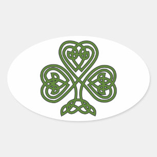 Pegatina Ovalada Shamrock celta - Día de St Patricks