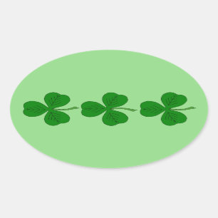 Pegatina Ovalada Shamrock Trio