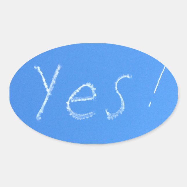 Pegatina Ovalada sí, azul (Anverso)