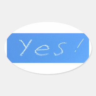 Pegatina Ovalada sí, azul