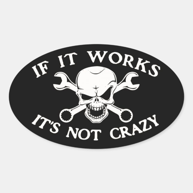 Pegatina Ovalada Si trabaja (Anverso)