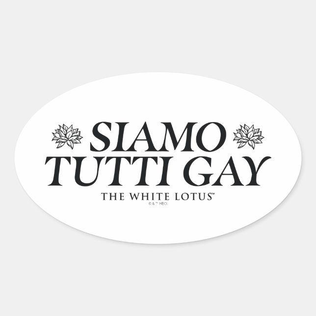 Pegatina Ovalada Siamo Tutti Gay - El Lotus blanco (Anverso)