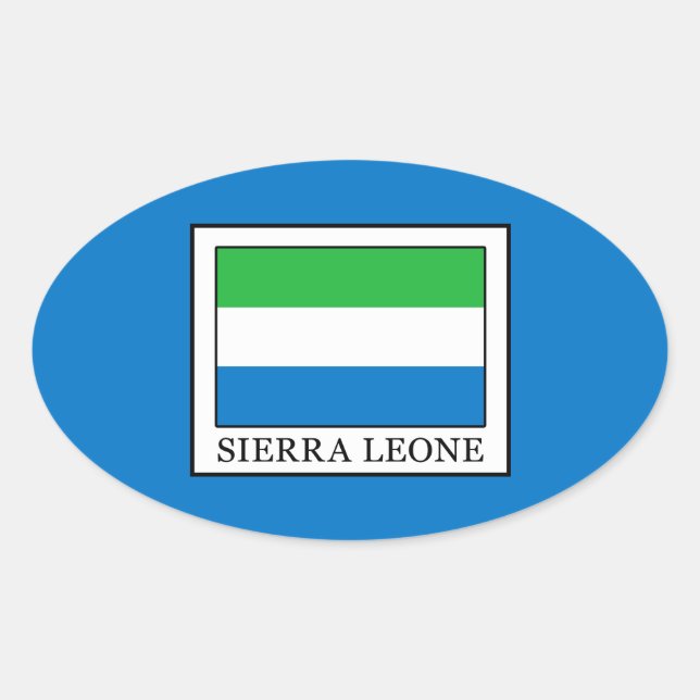 Pegatina Ovalada Sierra Leona (Anverso)