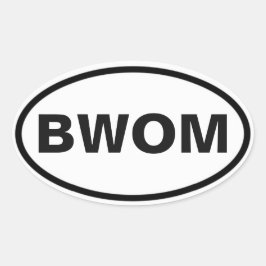 Pegatina Ovalada Signo internacional de BWOM