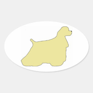 Pegatina Ovalada Silhouette Cocker Spaniel