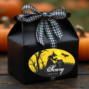 Pegatina Ovalada Silhouette Halloween