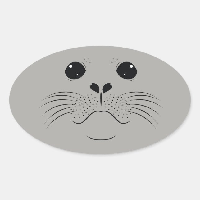 Pegatina Ovalada Silueta de la cara de sellado (Anverso)