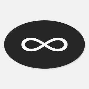 Pegatina Ovalada Símbolo de infinito blanco