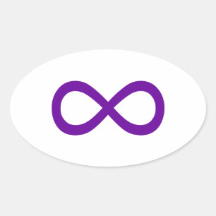 Pegatina Ovalada Símbolo de Infinito Morado