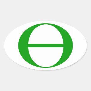 Pegatina Ovalada Símbolo de la ecología