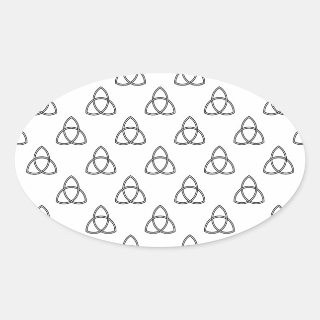 Pegatina Ovalada Símbolo de Triquetra Vesica (Anverso)