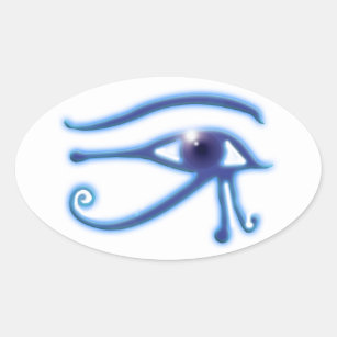 Pegatina Ovalada Símbolo egipcio de Wadjet Ojo de Ra