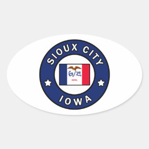 Pegatina Ovalada Sioux City Iowa