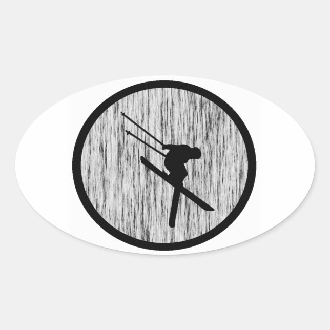 PEGATINA OVALADA SKI POR FAVOR (Anverso)