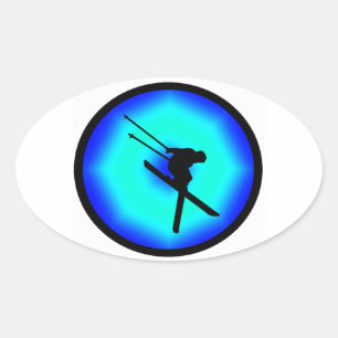 PEGATINA OVALADA SKI PURE SNOW
