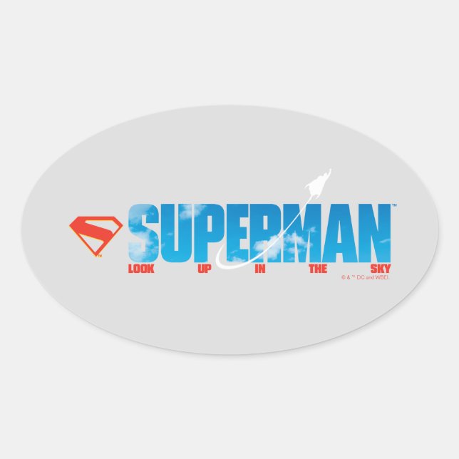 Pegatina Ovalada Skybound Superman Silhouette (Anverso)