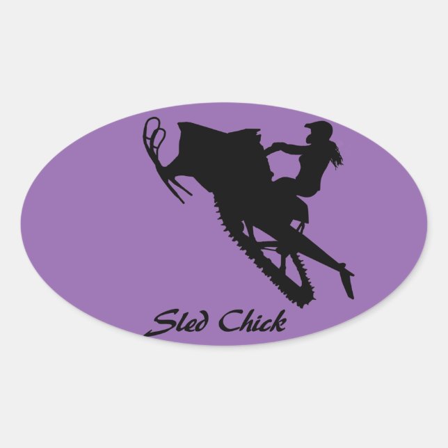 Pegatina Ovalada Sled Chick (Anverso)