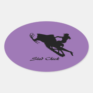Pegatina Ovalada Sled Chick
