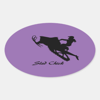 Pegatina Ovalada Sled Chick