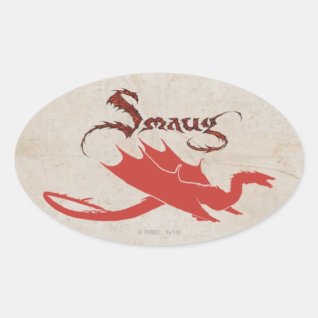 Pegatina Ovalada SMAUG™ Silhouette & Name (Anverso)
