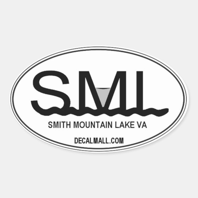 Pegatina Ovalada SML Auto Window Decal Smith Mountain Lake Virginia (Anverso)