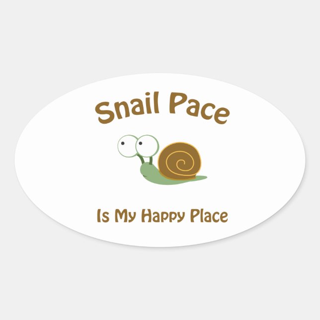 Pegatina Ovalada Snail Pace (Anverso)